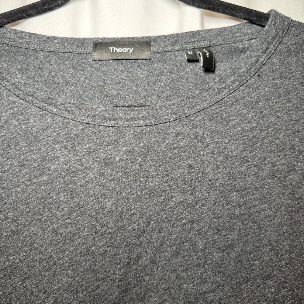 Theory Heather Gray Long Sleeve Tee XL Minimalist Staple - Picture 2 of 5